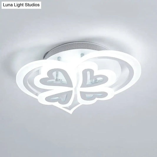 DecorBites™ DecorBites™ Romantic Heart Ceiling Light - Acrylic Flush Mount in White for Adult & Child Bedroom