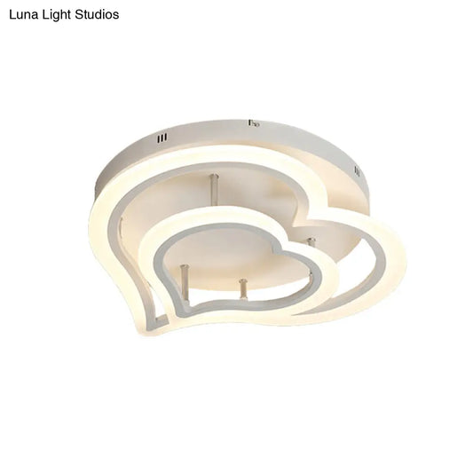 DecorBites™ DecorBites™ Romantic Heart Ceiling Light in Acrylic White Finish - Ideal for Child Bedroom