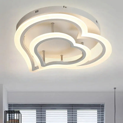 DecorBites™ DecorBites™ Romantic Heart Ceiling Light in Acrylic White Finish - Ideal for Child Bedroom