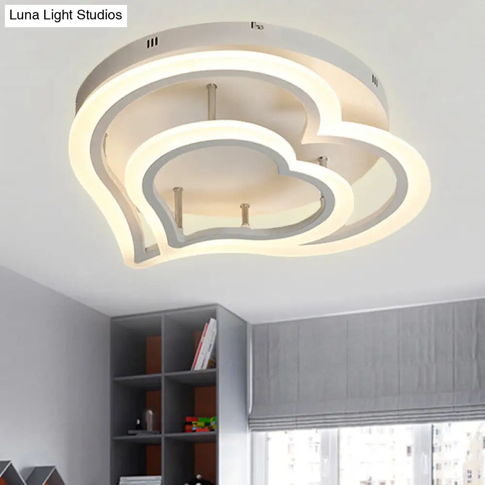 DecorBites™ DecorBites™ Romantic Heart Ceiling Light in Acrylic White Finish - Ideal for Child Bedroom