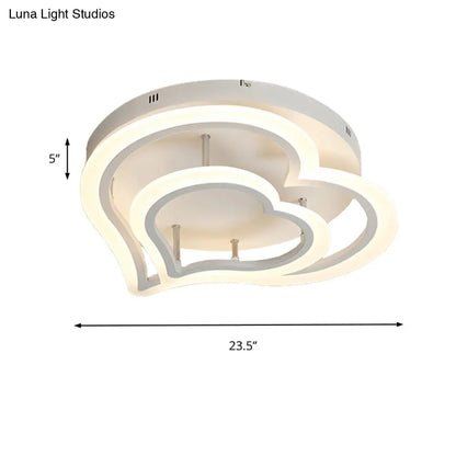DecorBites™ DecorBites™ Romantic Heart Ceiling Light in Acrylic White Finish - Ideal for Child Bedroom