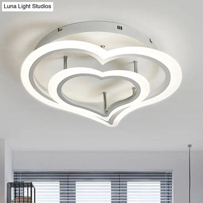 DecorBites™ DecorBites™ Romantic Heart Ceiling Light in Acrylic White Finish - Ideal for Child Bedroom