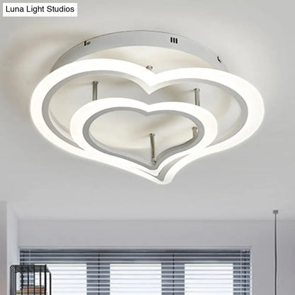 DecorBites™ DecorBites™ Romantic Heart Ceiling Light in Acrylic White Finish - Ideal for Child Bedroom