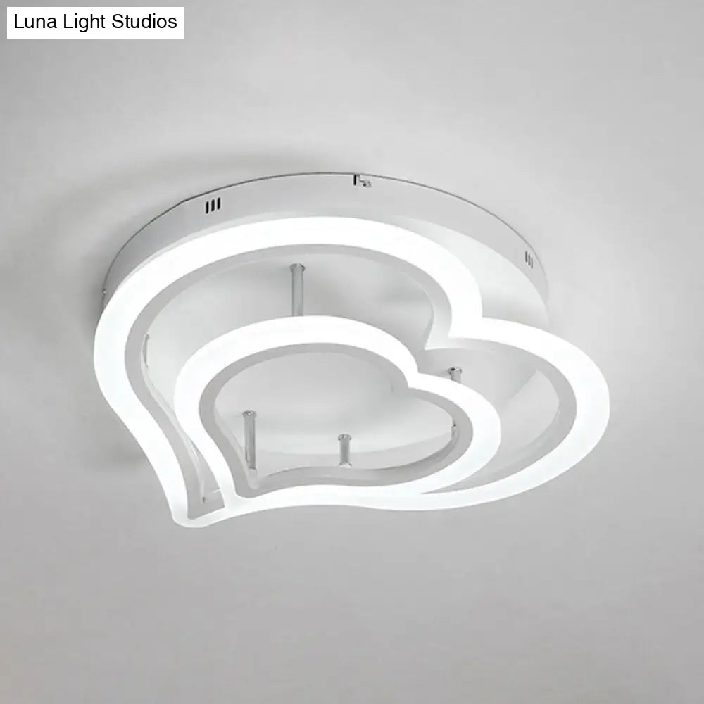 DecorBites™ DecorBites™ Romantic Heart Ceiling Light in Acrylic White Finish - Ideal for Child Bedroom