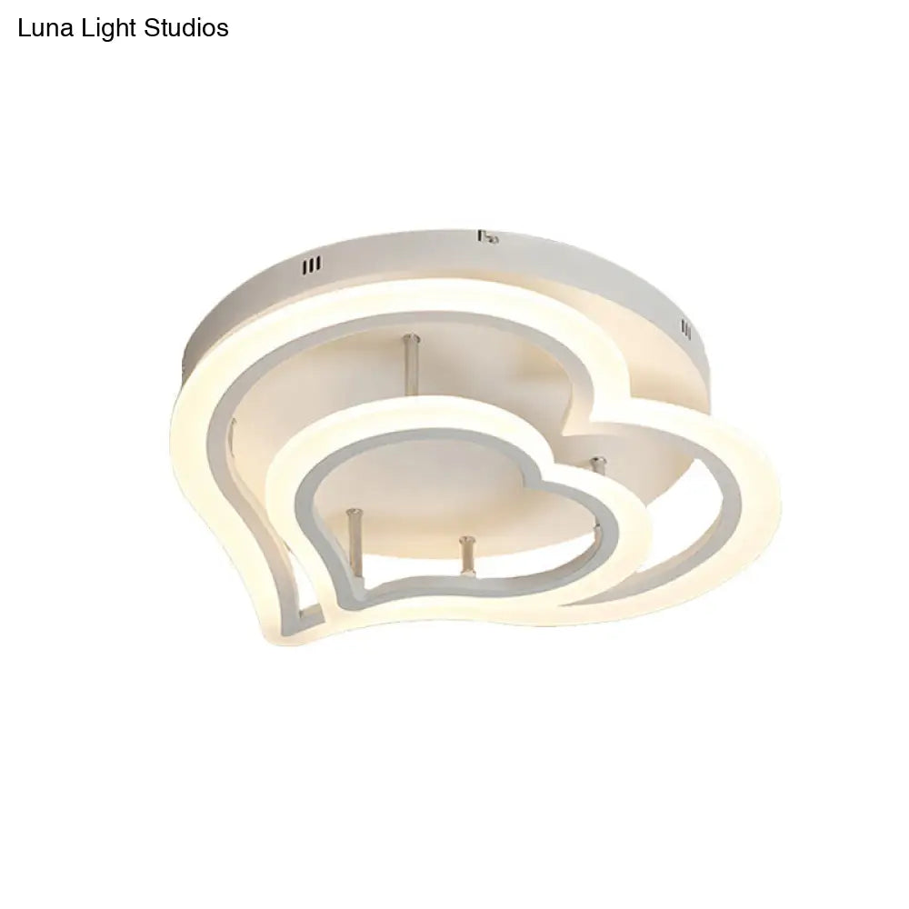 DecorBites™ DecorBites™ Romantic Heart Ceiling Light in Acrylic White Finish - Ideal for Child Bedroom