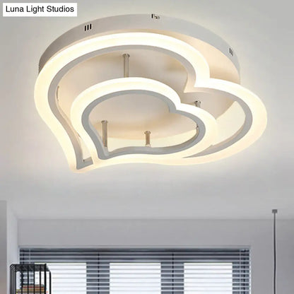 DecorBites™ DecorBites™ Romantic Heart Ceiling Light in Acrylic White Finish - Ideal for Child Bedroom