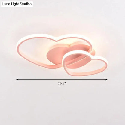DecorBites™ DecorBites™ Romantic Minimalist Double Heart Ceiling Light - Metal Flush Mount LED for Bedroom