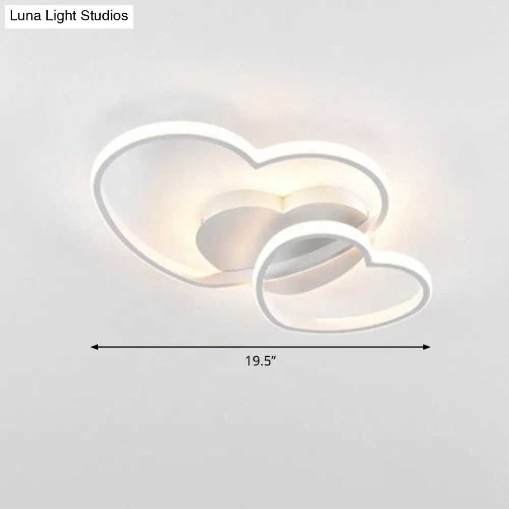 DecorBites™ DecorBites™ Romantic Minimalist Double Heart Ceiling Light - Metal Flush Mount LED for Bedroom