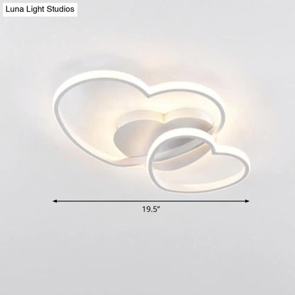 DecorBites™ DecorBites™ Romantic Minimalist Double Heart Ceiling Light - Metal Flush Mount LED for Bedroom