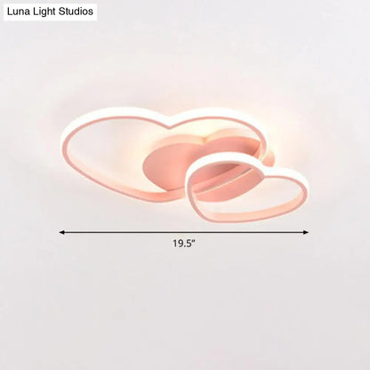 DecorBites™ DecorBites™ Romantic Minimalist Double Heart Ceiling Light - Metal Flush Mount LED for Bedroom