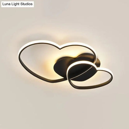DecorBites™ DecorBites™ Romantic Minimalist Double Heart Ceiling Light - Metal Flush Mount LED for Bedroom