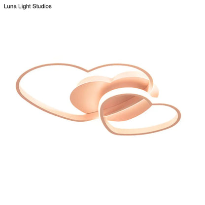 DecorBites™ DecorBites™ Romantic Minimalist Double Heart Ceiling Light - Metal Flush Mount LED for Bedroom