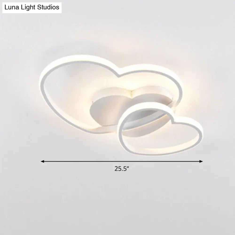 DecorBites™ DecorBites™ Romantic Minimalist Double Heart Ceiling Light - Metal Flush Mount LED for Bedroom