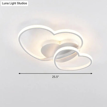 DecorBites™ DecorBites™ Romantic Minimalist Double Heart Ceiling Light - Metal Flush Mount LED for Bedroom