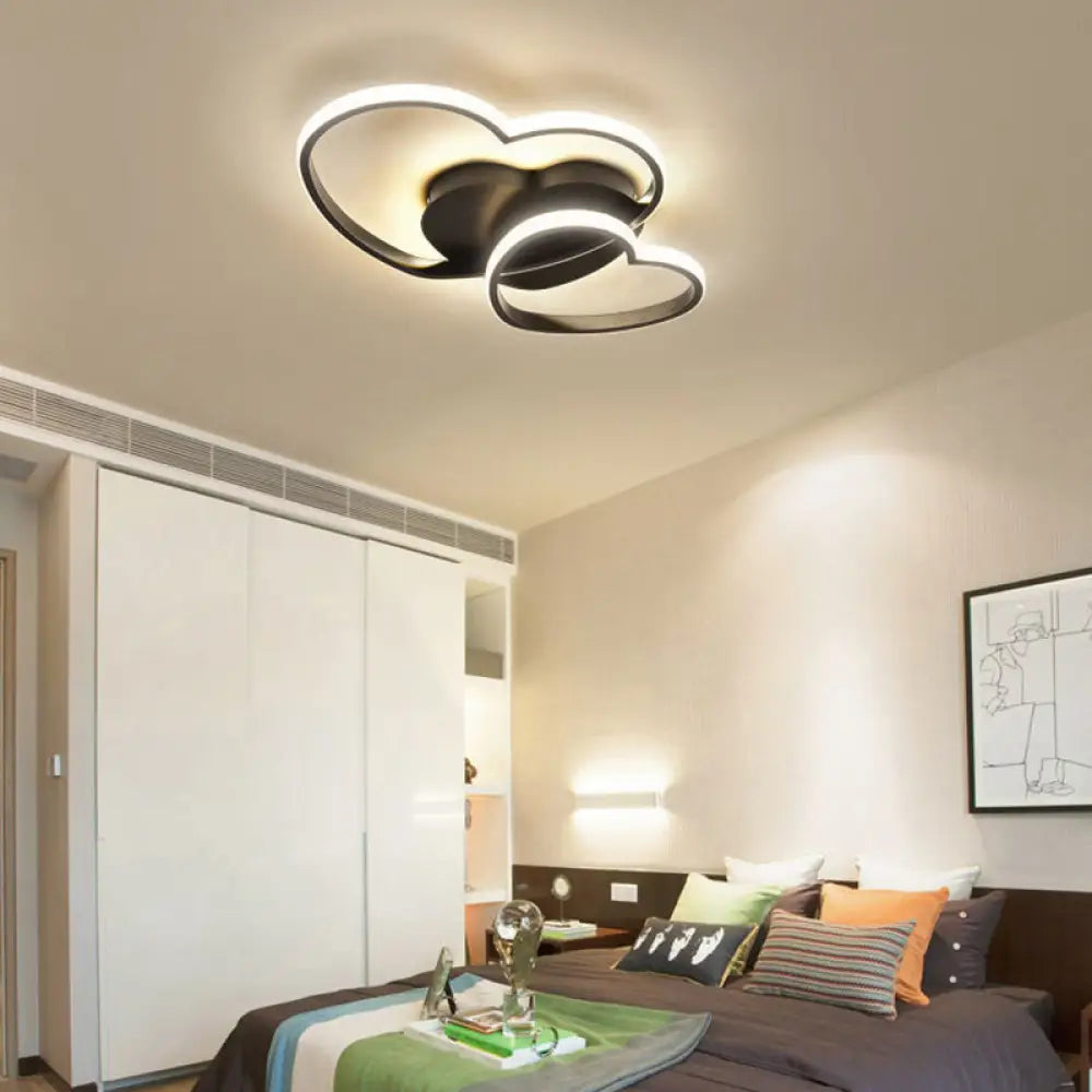 DecorBites™ DecorBites™ Romantic Minimalist Double Heart Ceiling Light - Metal Flush Mount LED for Bedroom