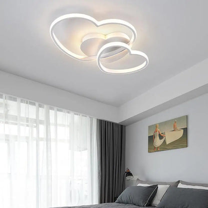 DecorBites™ DecorBites™ Romantic Minimalist Double Heart Ceiling Light - Metal Flush Mount LED for Bedroom