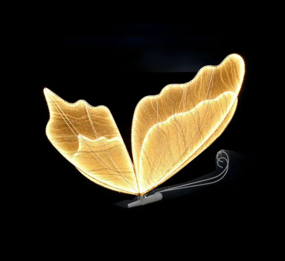 Golden butterfly-shaped led floor lamp with intricate leaf vein detailing for decorbites butterfly wedding decoration