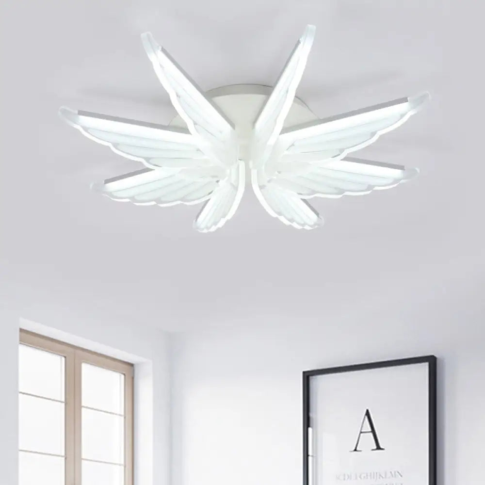 DecorBites™ DecorBites™ Romantic White Wing Flush LED Ceiling Lamp for Baby Room