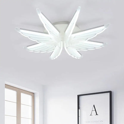 DecorBites™ DecorBites™ Romantic White Wing Flush LED Ceiling Lamp for Baby Room