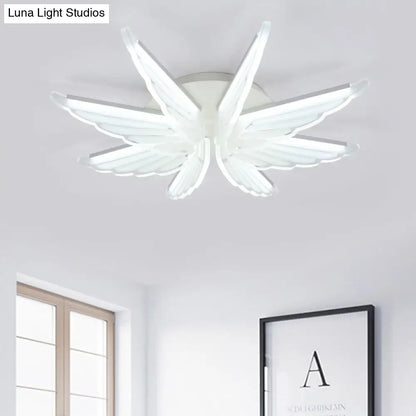 DecorBites™ DecorBites™ Romantic White Wing Flush LED Ceiling Lamp for Baby Room