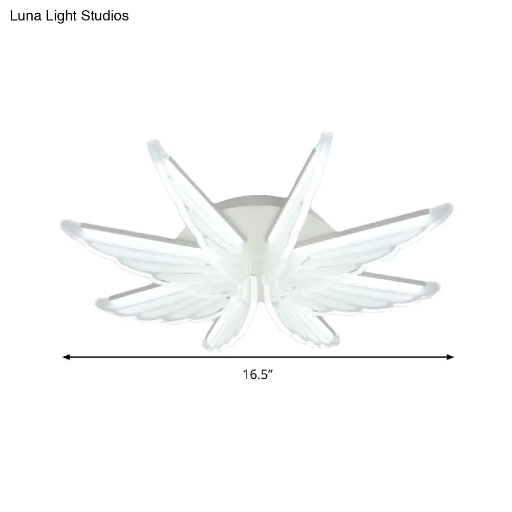 DecorBites™ DecorBites™ Romantic White Wing Flush LED Ceiling Lamp for Baby Room