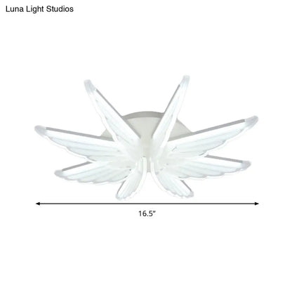 DecorBites™ DecorBites™ Romantic White Wing Flush LED Ceiling Lamp for Baby Room