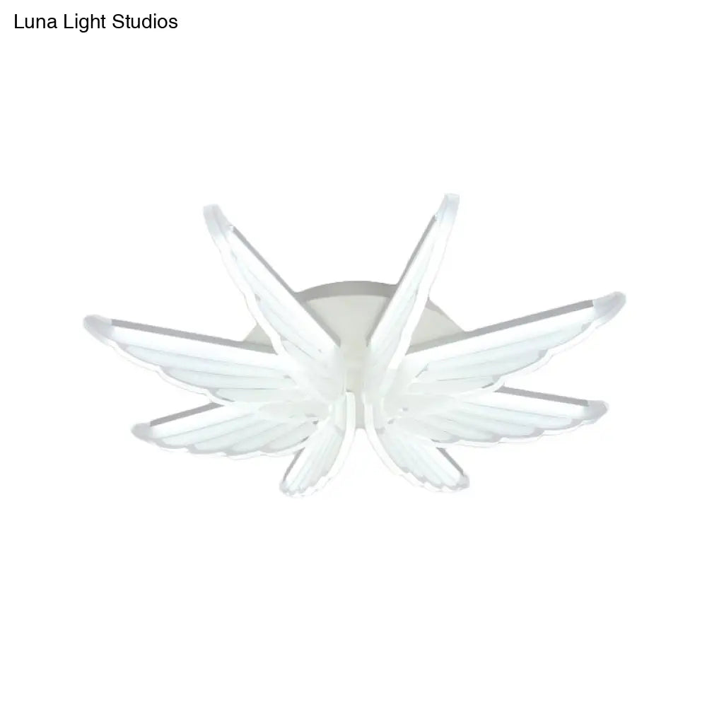DecorBites™ DecorBites™ Romantic White Wing Flush LED Ceiling Lamp for Baby Room