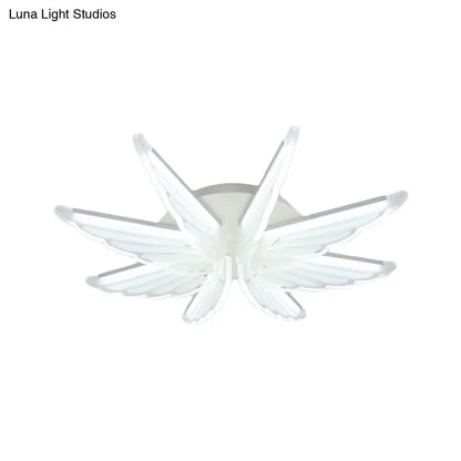 DecorBites™ DecorBites™ Romantic White Wing Flush LED Ceiling Lamp for Baby Room