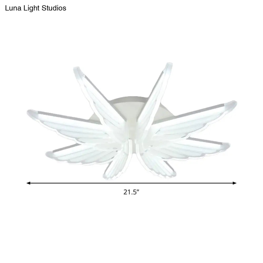 DecorBites™ DecorBites™ Romantic White Wing Flush LED Ceiling Lamp for Baby Room