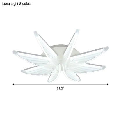 DecorBites™ DecorBites™ Romantic White Wing Flush LED Ceiling Lamp for Baby Room