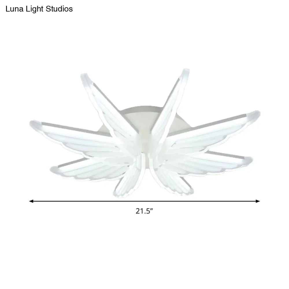 DecorBites™ DecorBites™ Romantic White Wing Flush LED Ceiling Lamp for Baby Room