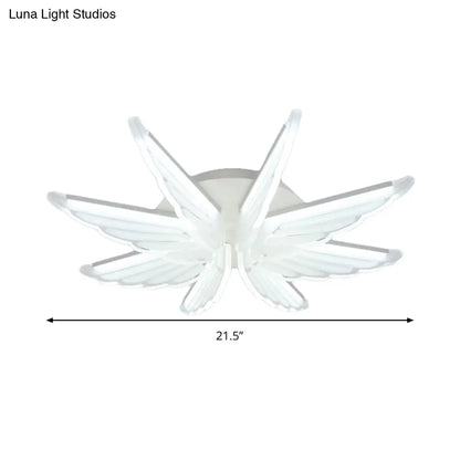 DecorBites™ DecorBites™ Romantic White Wing Flush LED Ceiling Lamp for Baby Room