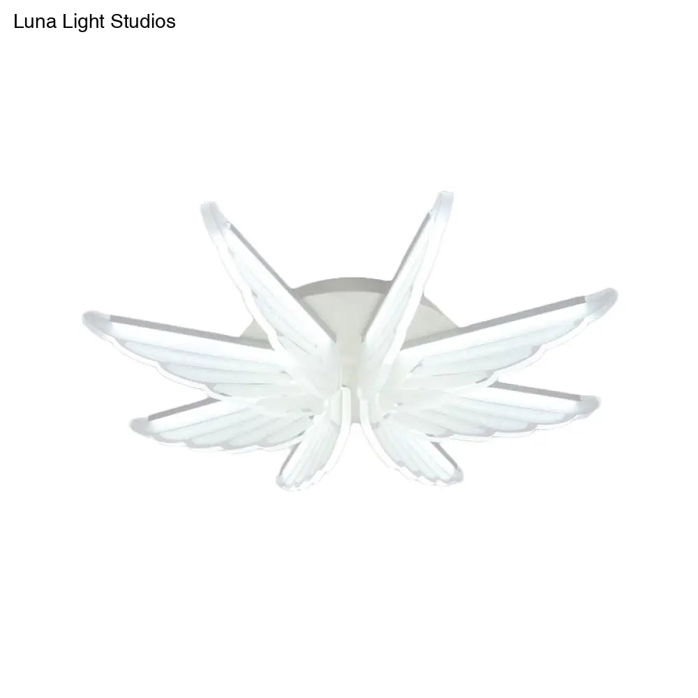 DecorBites™ DecorBites™ Romantic White Wing Flush LED Ceiling Lamp for Baby Room