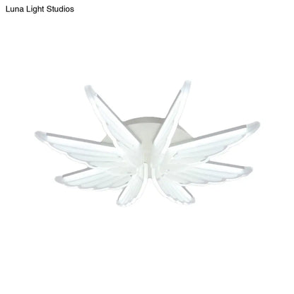 DecorBites™ DecorBites™ Romantic White Wing Flush LED Ceiling Lamp for Baby Room