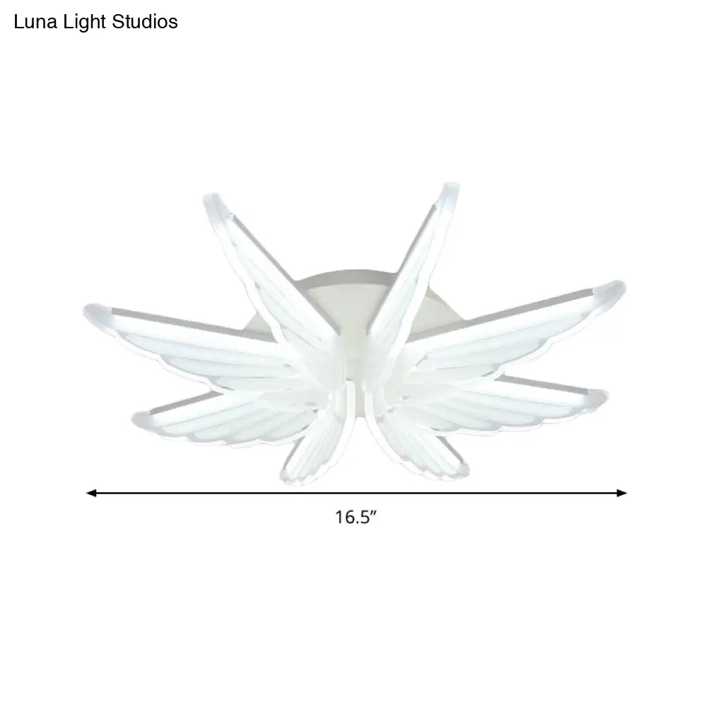 DecorBites™ DecorBites™ Romantic White Wing Flush LED Ceiling Lamp for Baby Room