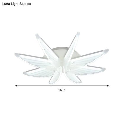 DecorBites™ DecorBites™ Romantic White Wing Flush LED Ceiling Lamp for Baby Room