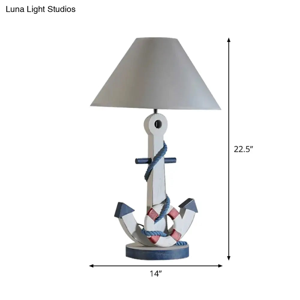 Rosanna - Fabric Task Lighting Kids Desk Lamp - Conical Shape, Single Bulb White