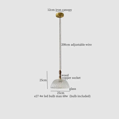 Rose frosted white glass pendant lamp with 25cm diameter frosted white glass and wooden copper socket for living room use