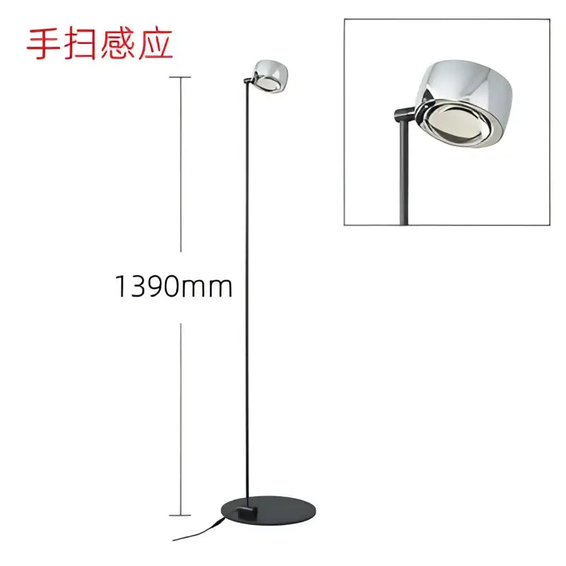 A sleek black floor lamp with chrome adjustable head from decorbites designer fishing floor collection for living room decor