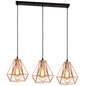 Rose Gold Diamond Iron Cluster Pendant - Post-Modern Restaurant Hanging Lamp