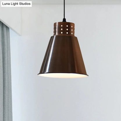 Rose Gold Farmhouse Pendant Light with Cone/Dome/Flared Shade for Restaurants