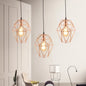 Rose Gold Geometric Pendant Light - Minimalist 1-Light Dining Room Fixture