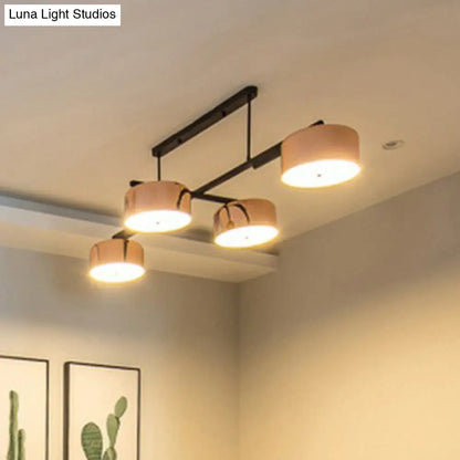 ديكوربايتس™ - مصباح جزيرة معدني ذهبي وردي بأربعة مصابيح لغرفة طعام بسيطة