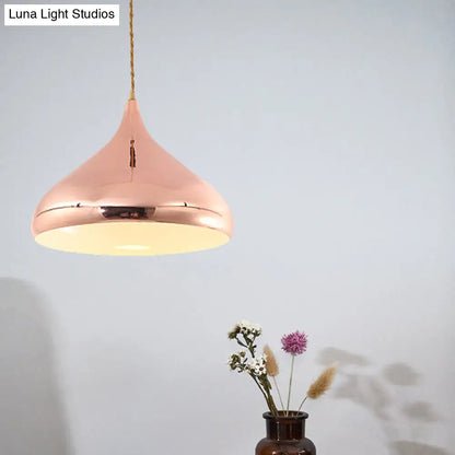 Rose Gold Onion-Shaped Modern Pendant Lamp for Bedroom