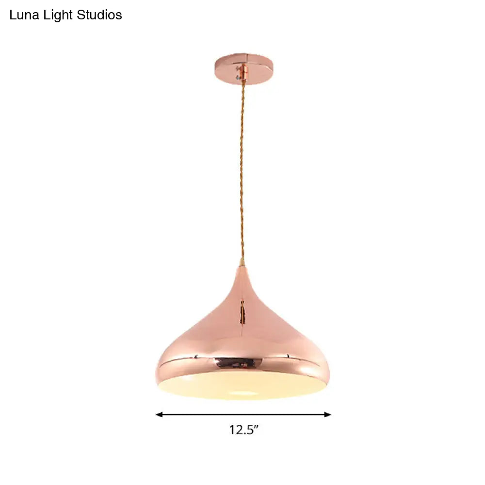 Rose Gold Onion-Shaped Modern Pendant Lamp for Bedroom