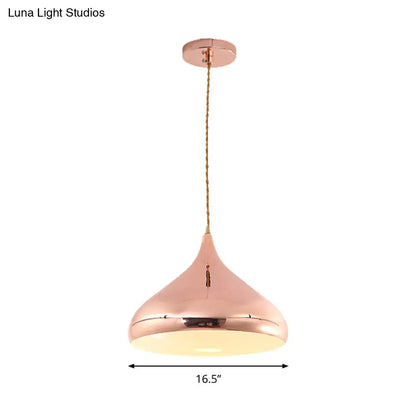 Rose Gold Onion-Shaped Modern Pendant Lamp for Bedroom