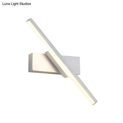 DecorBites™ DecorBites™ Rotatable Acrylic Linear LED Sconce Light - Simplicity Black/White Wall Lighting Fixture (White/Warm Light)