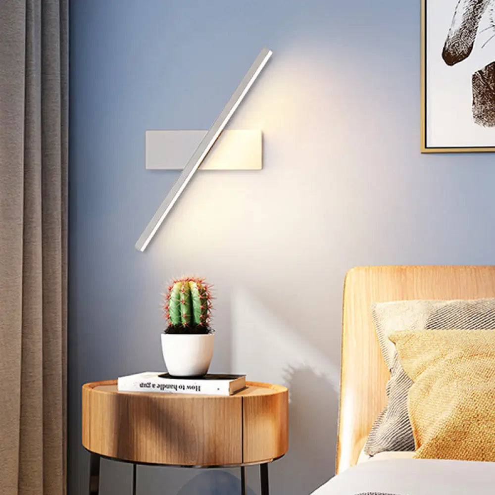 DecorBites™ DecorBites™ Rotatable Acrylic Linear LED Sconce Light - Simplicity Black/White Wall Lighting Fixture (White/Warm Light)