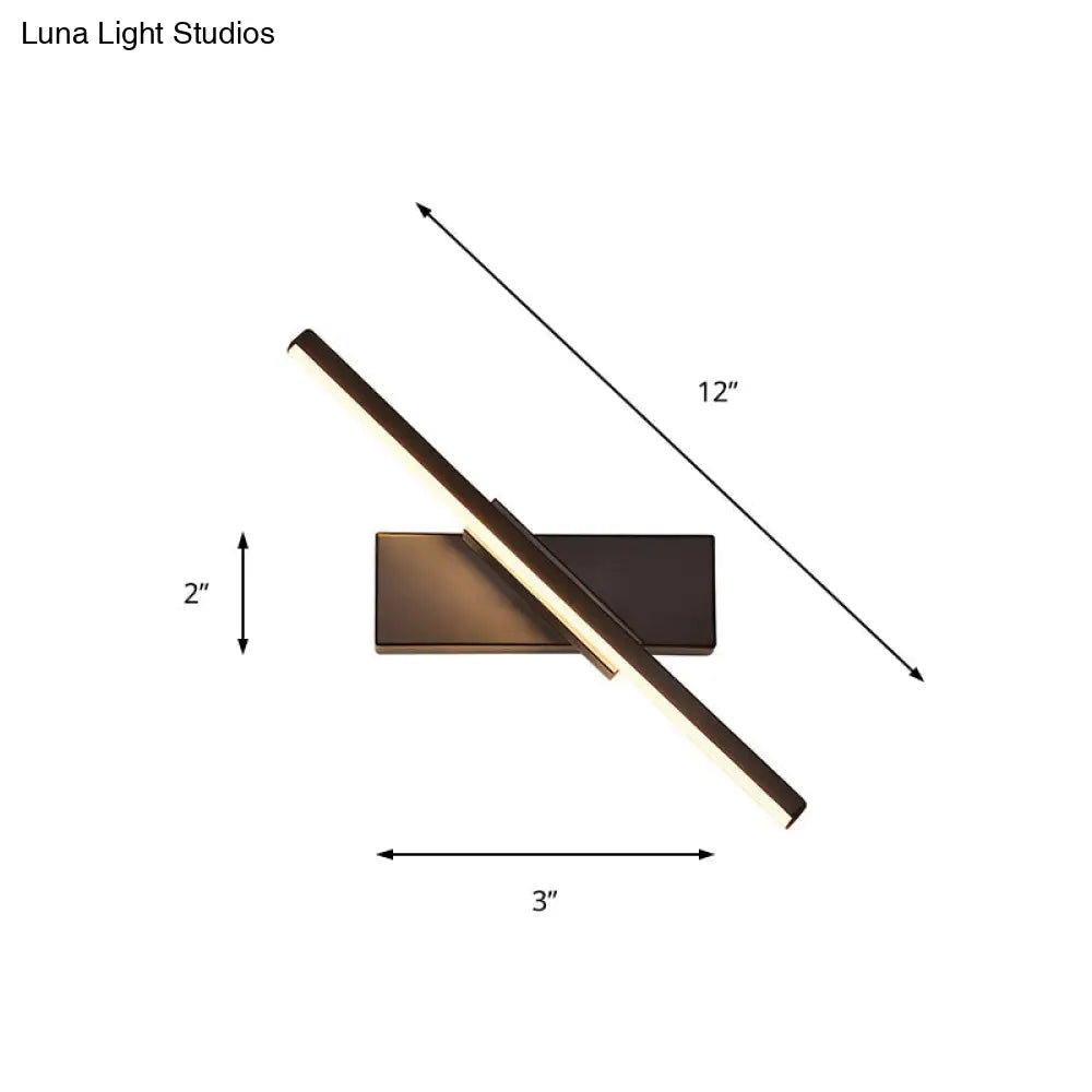 DecorBites™ DecorBites™ Rotatable Acrylic Linear LED Sconce Light - Simplicity Black/White Wall Lighting Fixture (White/Warm Light)