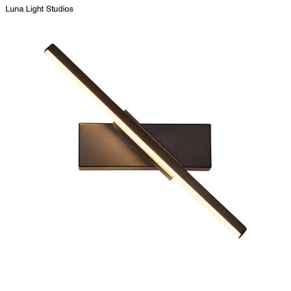 DecorBites™ DecorBites™ Rotatable Acrylic Linear LED Sconce Light - Simplicity Black/White Wall Lighting Fixture (White/Warm Light)